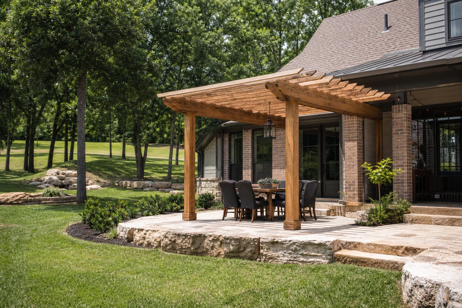 Back patio of a Missouri home